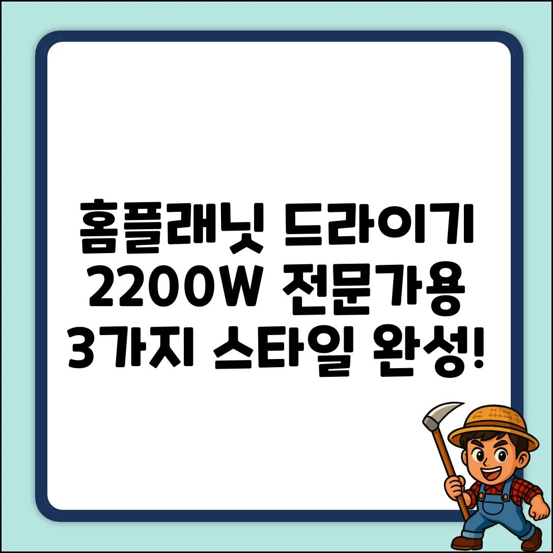 홈플래닛 2200W 전문가용 드라이기 블랙, 3가지 스타일 완성!