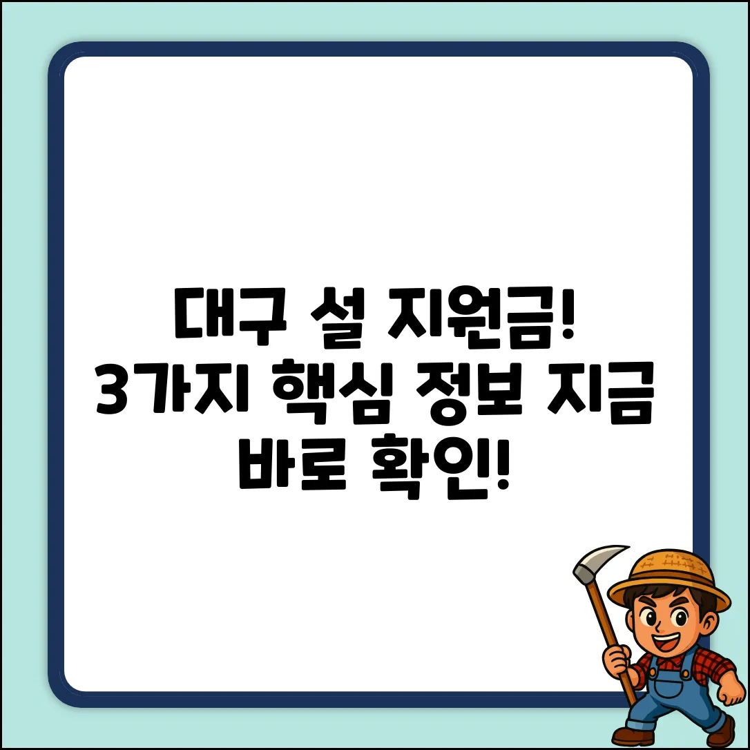 대구 설명절 지원금: 3가지 핵심 정보!