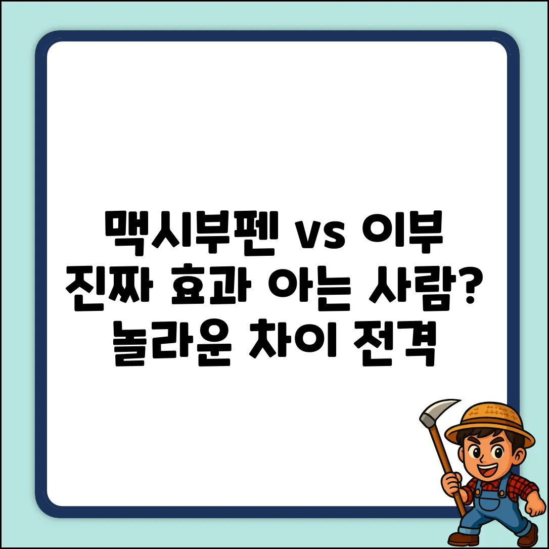 맥시부펜 vs 이부프로펜, 차이점 알면 놀라운 효과!