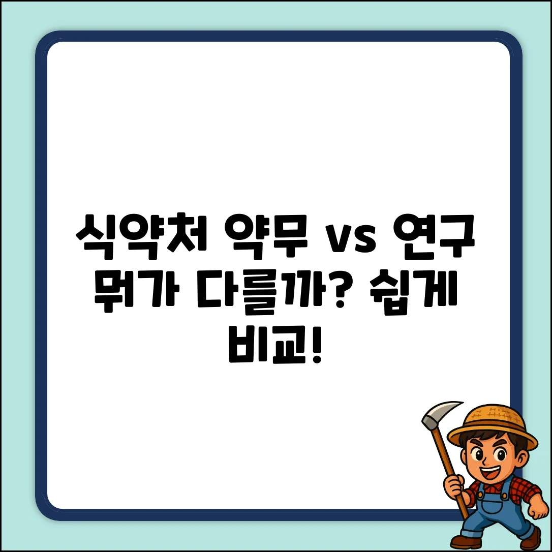 식약처 약무직 vs 연구직, 하는 일 쉽게 비교!