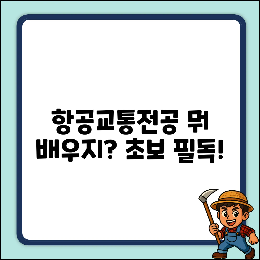 항공교통전공, 뭘 배울까? 초보자 필독!