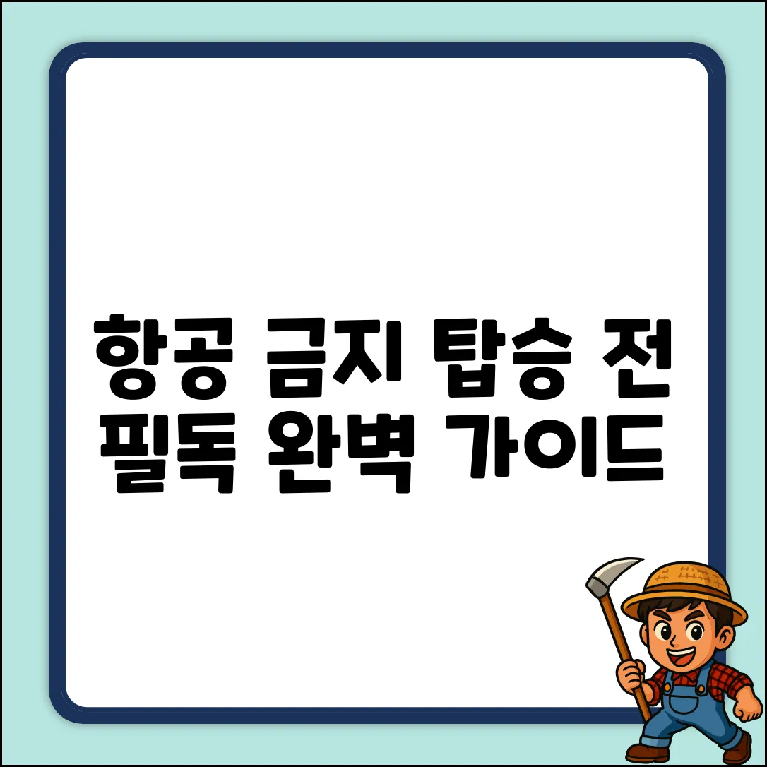 국내항공 금지물품 완벽 가이드: 탑승 전 필독!