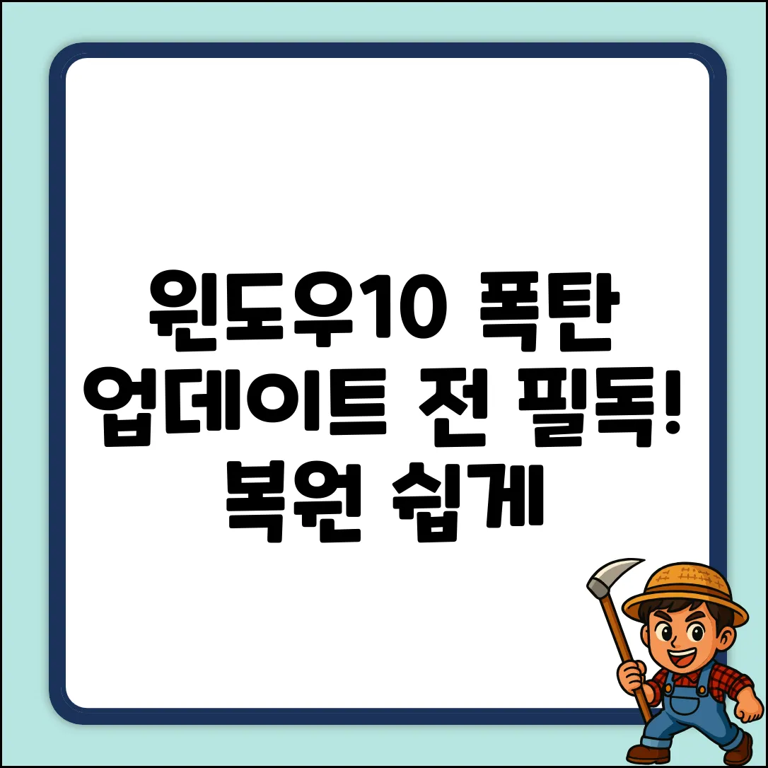 윈도우10 업데이트 전, 복원 쉽게! (초보자 필독