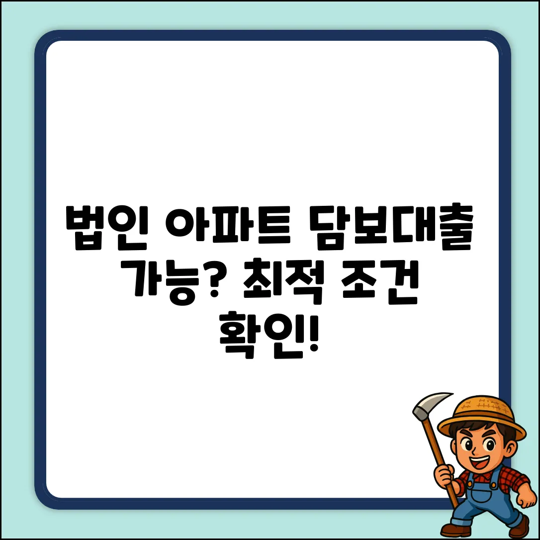 법인사업자 아파트 담보대출, 최적 조건 가능할까?